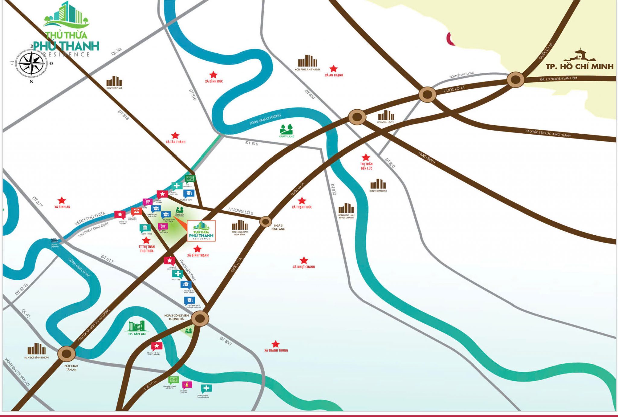 Vị trí dự án thủ thừa phú thanh residence